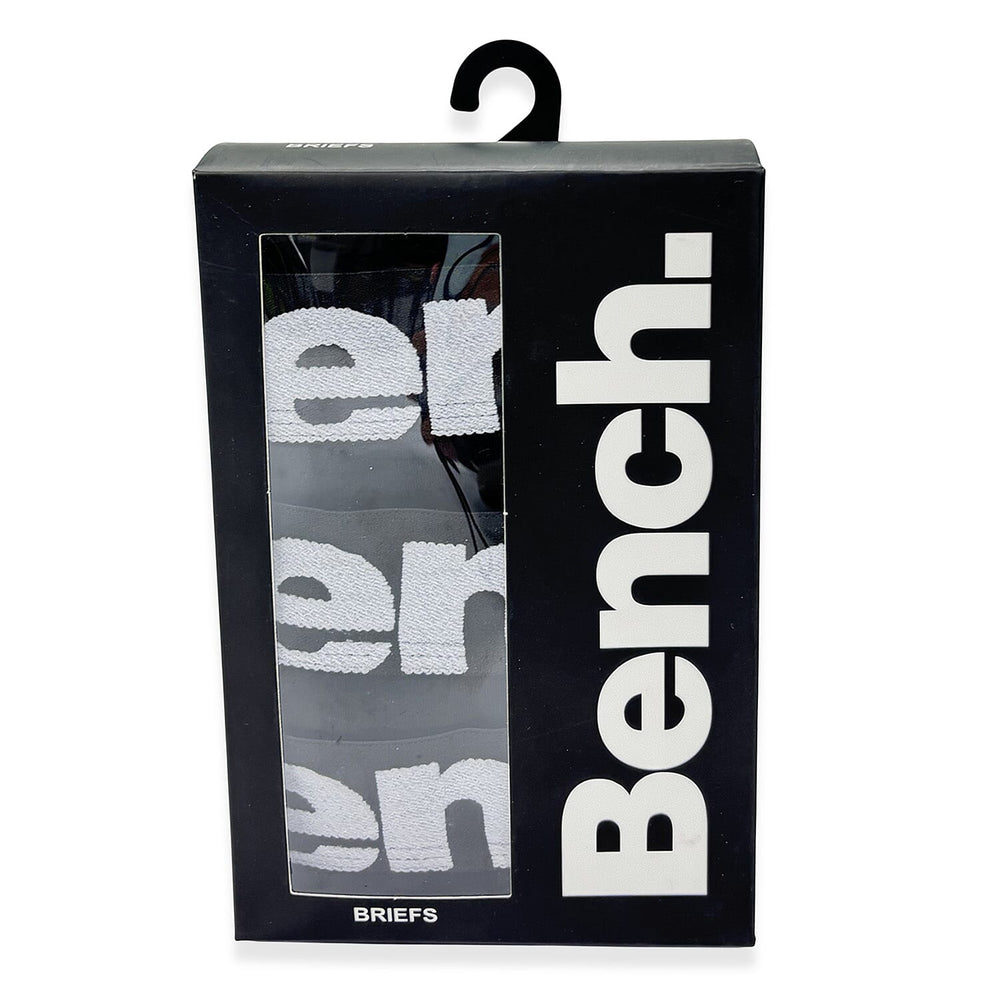 Bench 3 Pack Mens Cotton Blend Breathable Briefs (Size L) - Black
