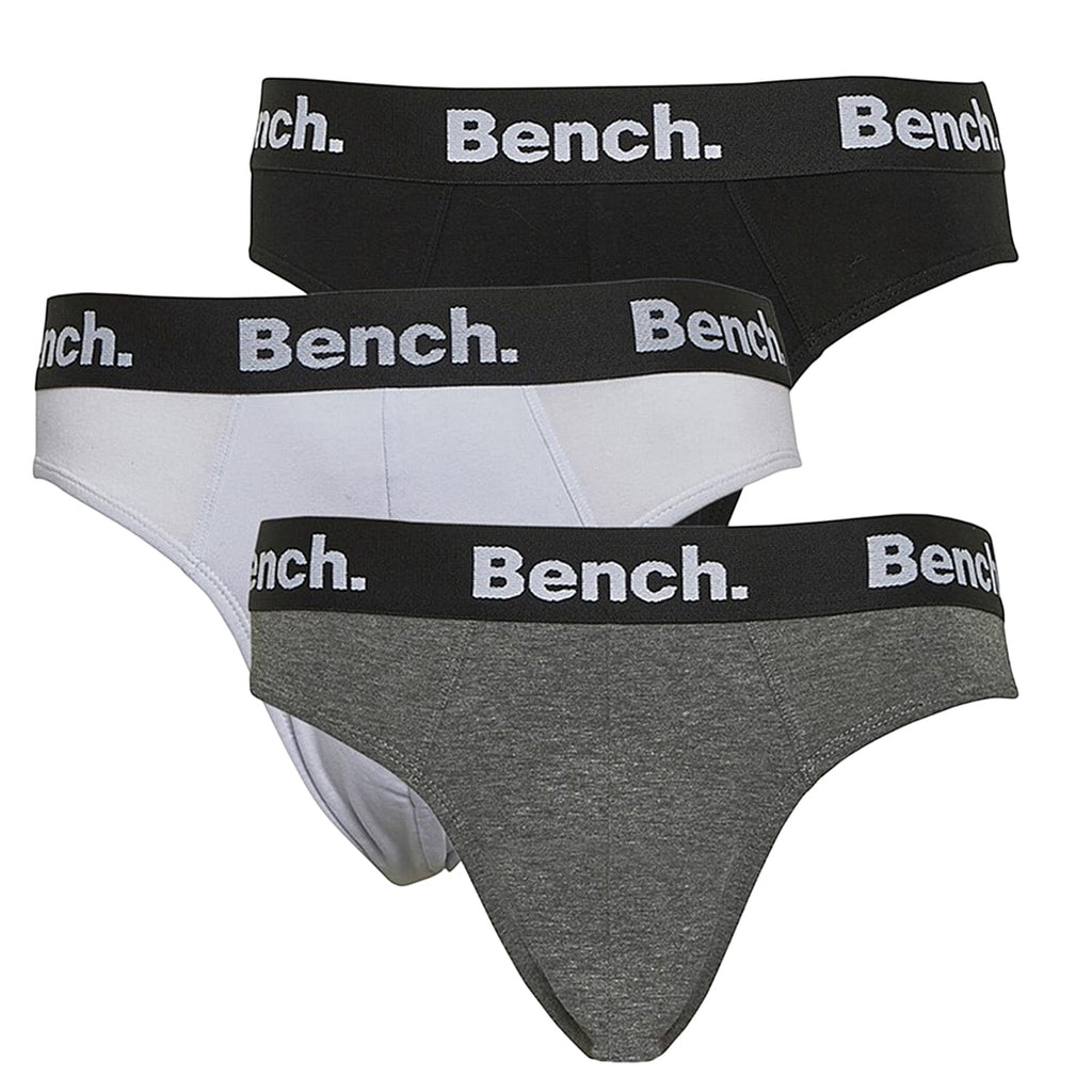 Bench 3 Pack Mens Cotton Blend Breathable Briefs (Size L) - Multicolour