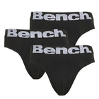 Bench 3 Pack Mens Cotton Blend Breathable Briefs (Size M) - Black