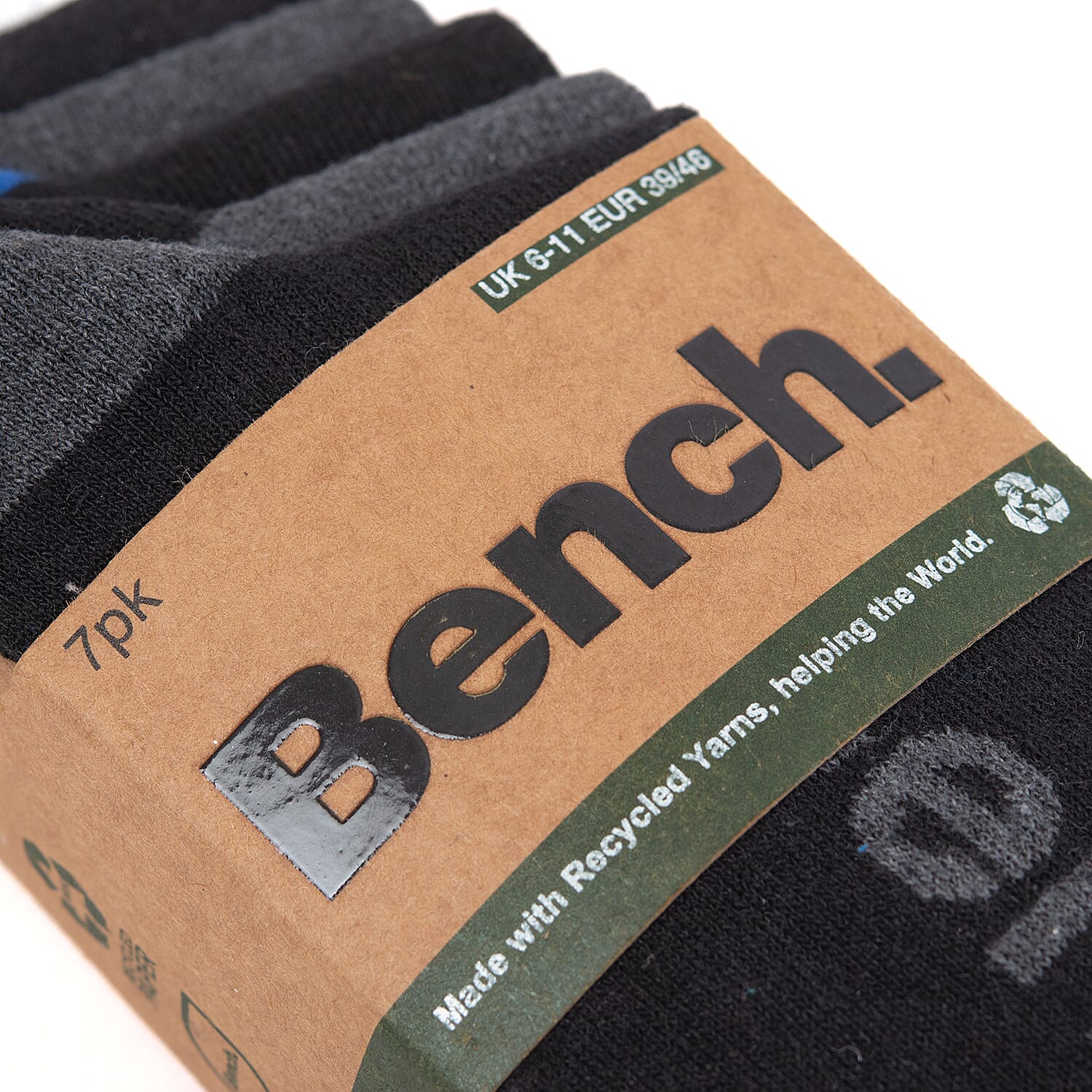 Bench Mens 7 Pack Socks Color - Blue With Grey.