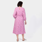 Closeout Deal Daisy Floral Print Summer Dress (Size 16) - Pink