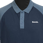 BENCH Mens Contrast Raglan 100% Cotton Polo Shirt (Size M) - Navy