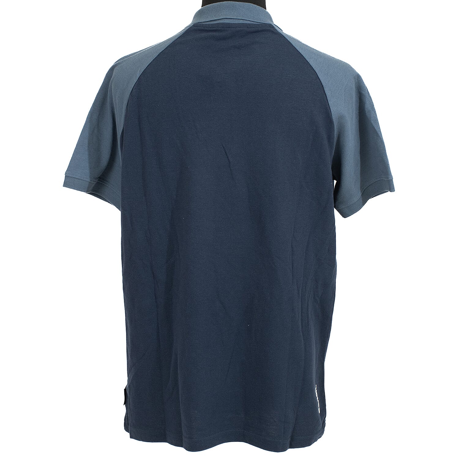 BENCH Mens Contrast Raglan 100% Cotton Polo Shirt (Size M) - Navy