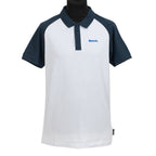 BENCH Mens Contrast Raglan 100% Cotton Polo Shirt (Size XXL) - White