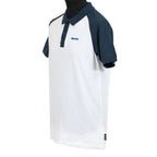 BENCH Mens Contrast Raglan 100% Cotton Polo Shirt (Size XXL) - White