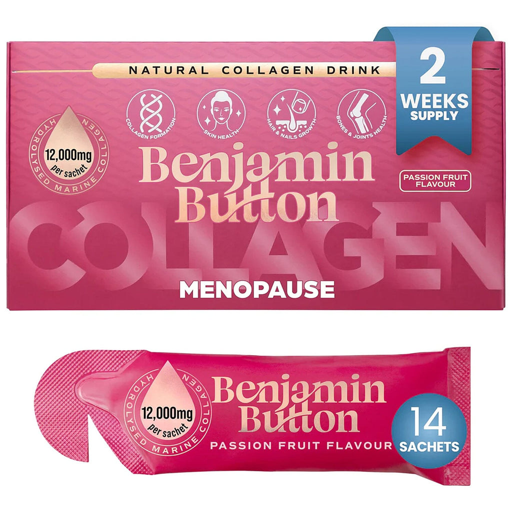 Benjamin Button Menopause Collagen Passionfruit Sachets - 14 Pack (2 Weeks Supply) 12,000mg