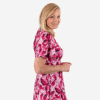 Bershka Floral Print Midi Dress (Size 20) - Pink