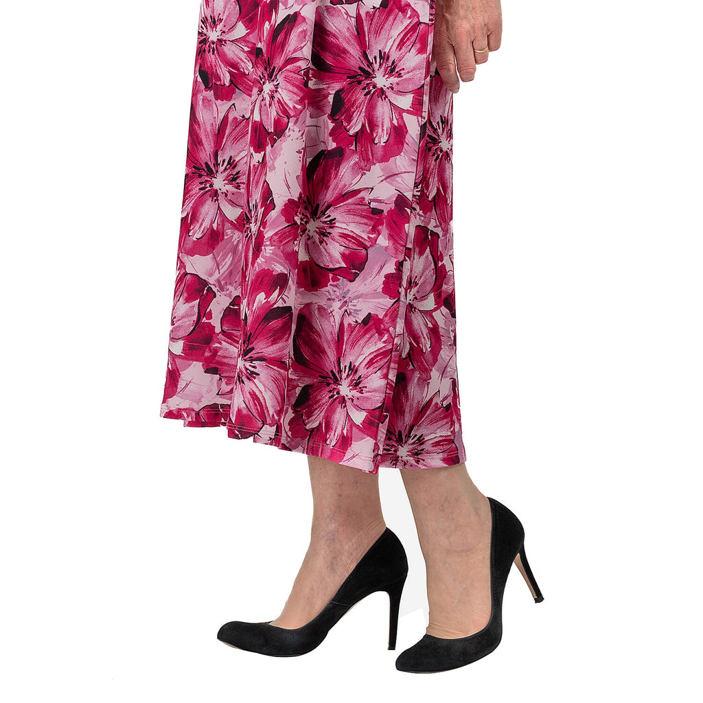 Bershka Floral Print Midi Dress (Size 20) - Pink