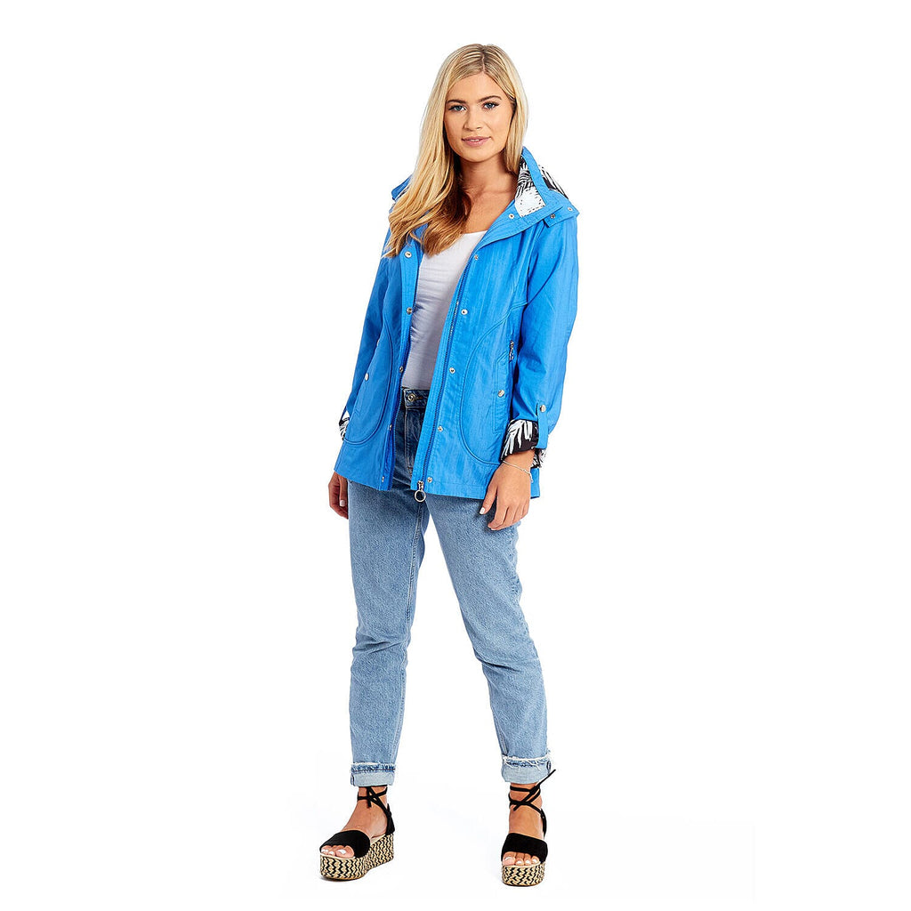 Betty Kay - Ladies Hooded Lightweight Woven Jacket (Size 12)- Electric Blue