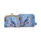 Bird Print RFID Wallet - Light Blue