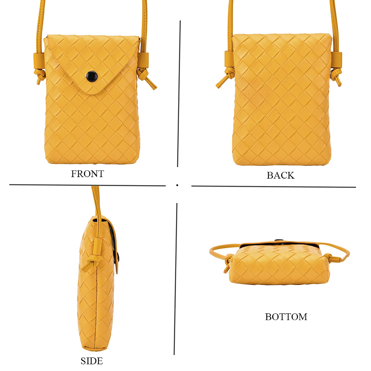 Woven Crossbody Bag - Yellow