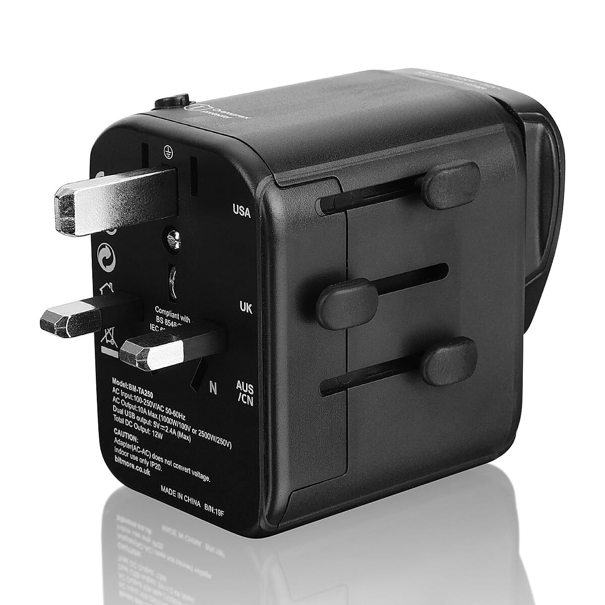 Bitmore World Wide Travel Adaptor - Black