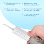 Bitvae Cordless Water Flosser with 5 Nozzles - Tongue Scraper - 3 Pressure Settings - White