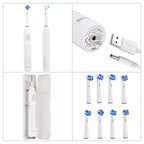 Bitvae- Electric Toothbrush with 60-Day Battery Life | 5 Modes, USB Charging & 8 Dupont Brush Heads (IPX7)