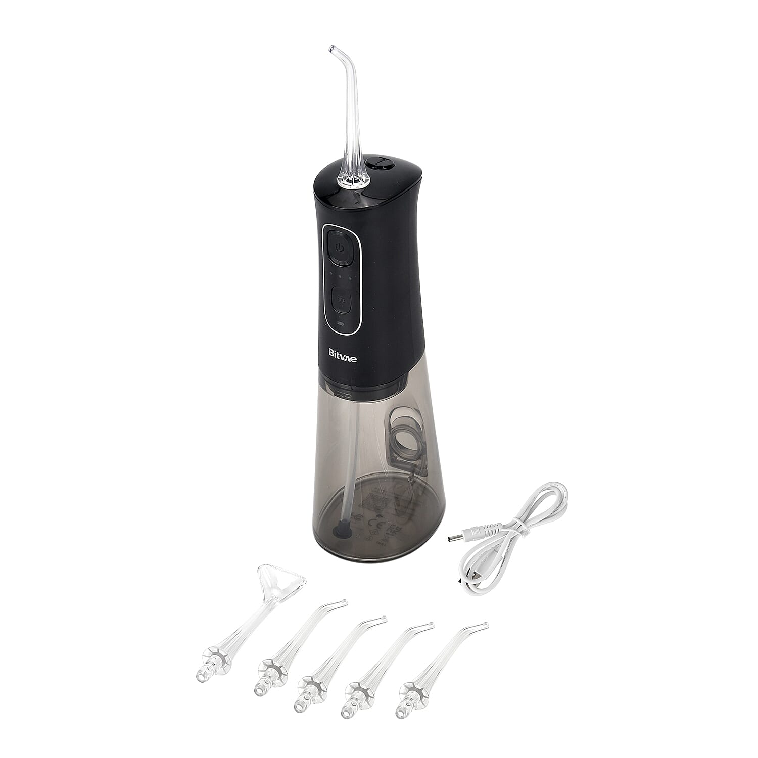 Bitvae Cordless Water Flosser with 5 Nozzles & Tongue Scraper - 3 Pressure Settings - Black