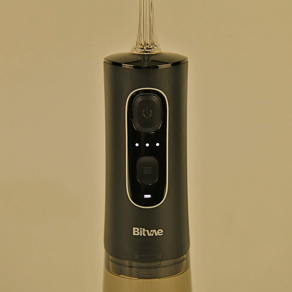 Bitvae Cordless Water Flosser with 5 Nozzles & Tongue Scraper - 3 Pressure Settings - Black