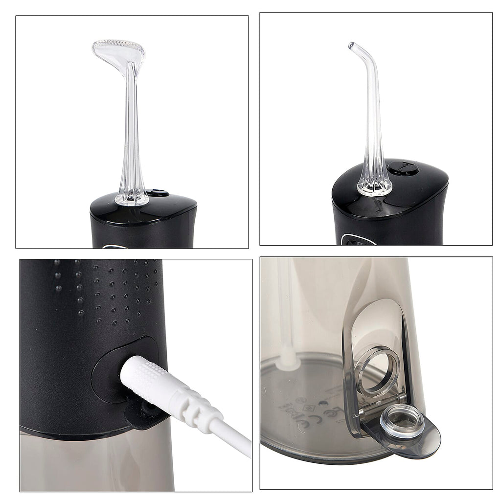 Bitvae Cordless Water Flosser with 5 Nozzles & Tongue Scraper - 3 Pressure Settings - Black