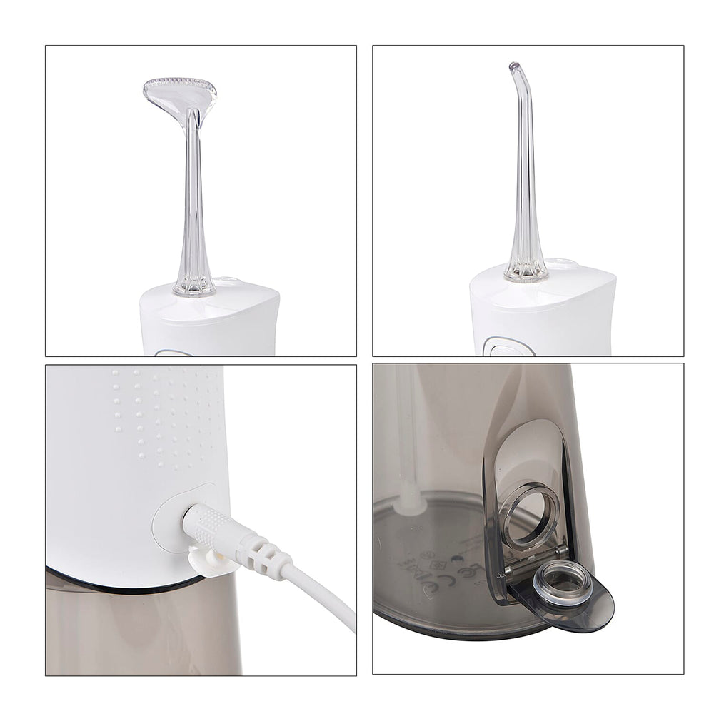 Bitvae Cordless Water Flosser with 5 Nozzles - Tongue Scraper - 3 Pressure Settings - White