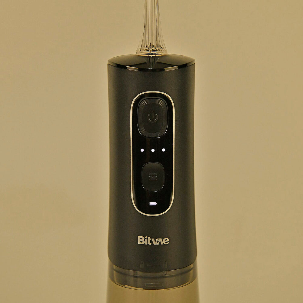 Bitvae Set of Sonic Toothbrush With 4 Replacement Heads, 5 Modes & Smart Timer With Water Flosser With 4 Replacent Heads - Black