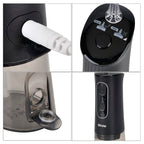 Bitvae Set of Sonic Toothbrush With 4 Replacement Heads, 5 Modes & Smart Timer With Water Flosser With 4 Replacent Heads - Black