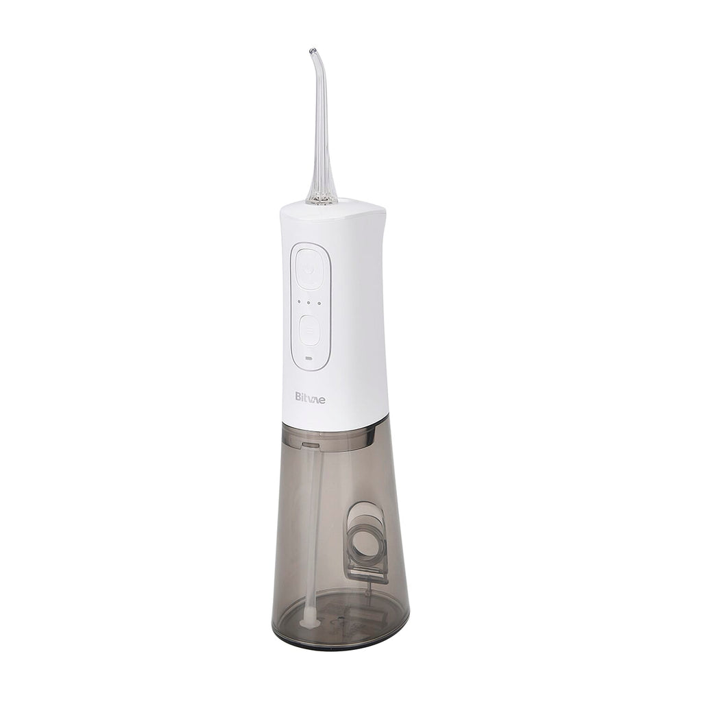 Bitvae Set of Sonic Toothbrush With 4 Replacement Heads, 5 Modes & Smart Timer With Water Flosser With 4 Replacent Heads - White