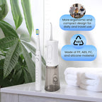 Bitvae Set of Sonic Toothbrush With 4 Replacement Heads, 5 Modes & Smart Timer With Water Flosser With 4 Replacent Heads - White