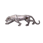 Ornamental Leopard Resin Sculpture (Size 40x10x13cm) - Black