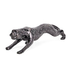 Ornamental Leopard Resin Sculpture (Size 40x8x8cm) - Grey