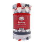 Christmas Gonk Design Fleece Blanket (150cm x 120cm) - Grey