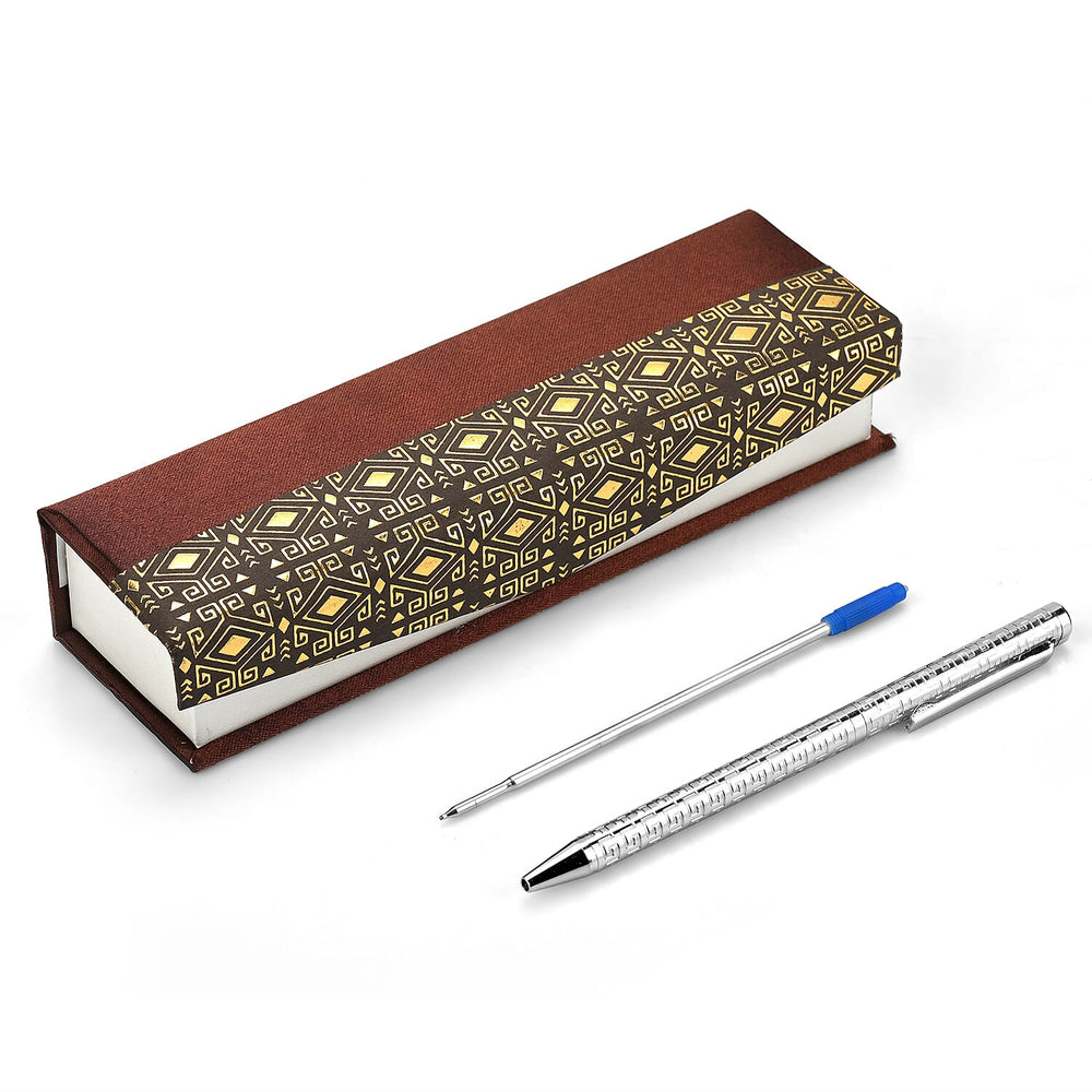 Bliss - Beyond 925 Sterling Silver Ball Pen with 1 Extra Refill - Swirl