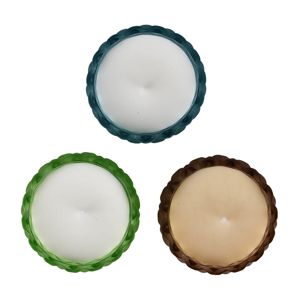 Bliss - Beyond English Oak, Coconut Vanilla - French Coffee Scented Candle (50g) - Coffee, Blue - Green