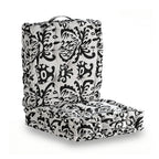 Bliss - Beyond Set of 2 Cotton Printed Floor Cushion (40x40x8 cm) - Black - White