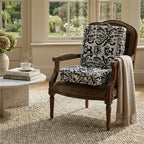 Bliss - Beyond Set of 2 Cotton Printed Floor Cushion (40x40x8 cm) - Black - White
