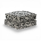 Bliss - Beyond Set of 2 Cotton Printed Floor Cushion (40x40x8 cm) - Black - White