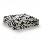 Bliss - Beyond Set of 2 Cotton Printed Floor Cushion (40x40x8 cm) - Black - White