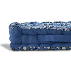 Bliss - Beyond Set of 2 Cotton Printed Floor Cushion (40x40x8 cm) - Blue