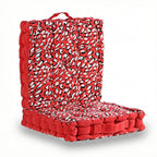 Bliss - Beyond Set of 2 Cotton Printed Floor Cushion (40x40x8 cm) - Red