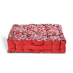 Bliss - Beyond Set of 2 Cotton Printed Floor Cushion (40x40x8 cm) - Red