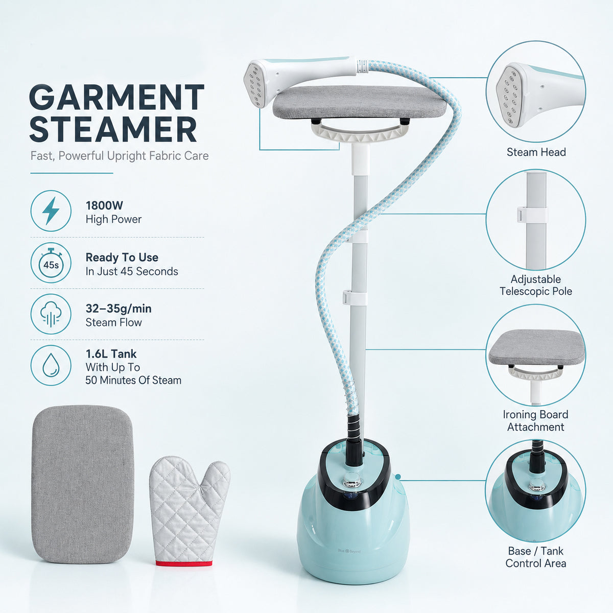 Bliss & Beyond Powerful Garment Steamer