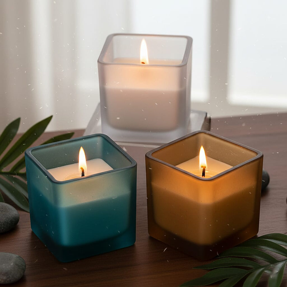 Bliss & Beyond Luxury Scented Candles - French Coffee, English Freesia & French Lavender (85g)