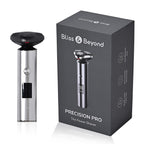 Bliss & Beyond Mens Metal Electric Shaver - IPX6 Waterproof, LED Display & Fast Charge - Black