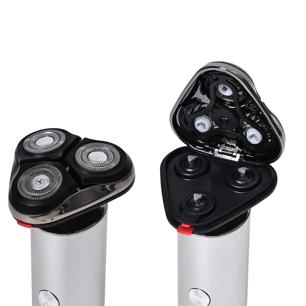 Bliss & Beyond Mens Metal Electric Shaver - IPX6 Waterproof, LED Display & Fast Charge - Black