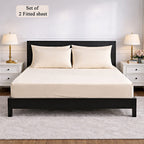 Hush Heven 6-Piece Bedding Set- Includes 2 Fitted Sheets - 4 Pillowcases (Double) - Beige
