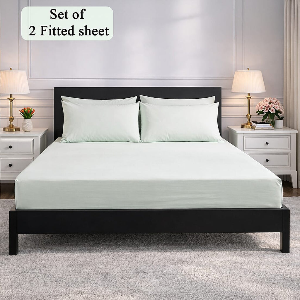 Hush Heven 6-Piece Bedding Set- Includes 2 Fitted Sheets - 4 Pillowcases (Double) - Sage Green