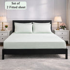 Hush Heven 6-Piece Bedding Set- Includes 2 Fitted Sheets - 4 Pillowcases (Double) - Sage Green
