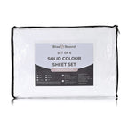 Hush Heven 6-Piece Bedding Set- Includes 2 Fitted Sheets - 4 Pillowcases (King) - White