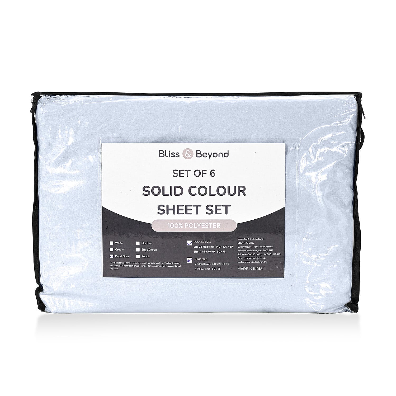Hush Heven 6-Piece Bedding Set- Includes 2 Fitted Sheets - 4 Pillowcases (King) - Sky Blue