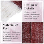 Bliss - Beyond Supersoft Mohair Wool Cozy Blanket with Timeless Appeal (Size 170x130 cm) - Maroon