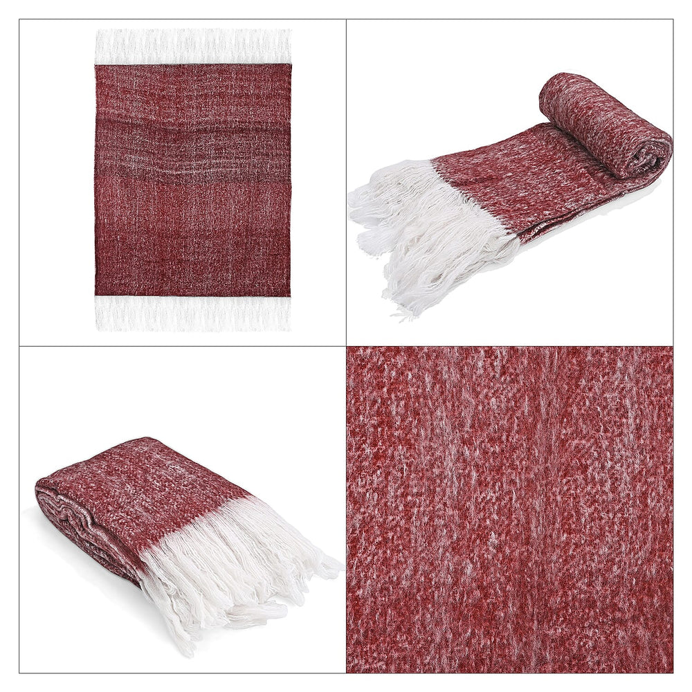 Bliss - Beyond Supersoft Mohair Wool Cozy Blanket with Timeless Appeal (Size 170x130 cm) - Maroon
