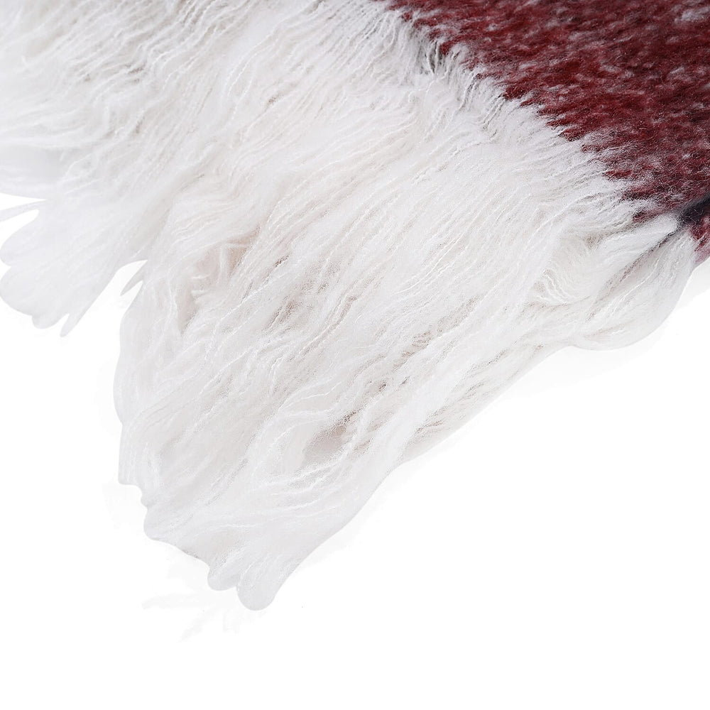 Bliss - Beyond Supersoft Mohair Wool Cozy Blanket with Timeless Appeal (Size 170x130 cm) - Maroon